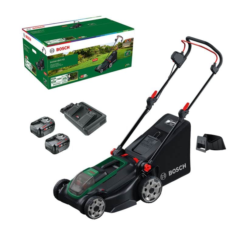bos-06008b9l70-bosch-rotak-18v2-43-18v-rotary-mower-kit-01.jpg Bosch Rotak 18V2-43 18V Rotary Mower Kit - Image 1