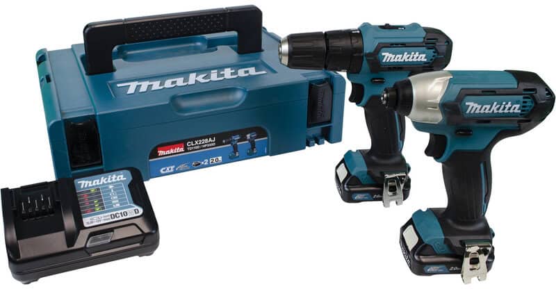mak-clx228aj-makita-clx228aj-12v-twin-pack-combi-drill-and-impact-driver-01.jpg Makita CLX228AJ 12V Twin Pack Combi Drill and Impact Driver Kit - Image 1