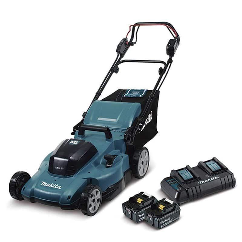mak-dlm539ct2-makita-dlm539ct2-twin-18v-53cm-rotary-mower-01.jpg Makita DLM539CT2 Twin 18V 53cm Rotary Mower - Image 1