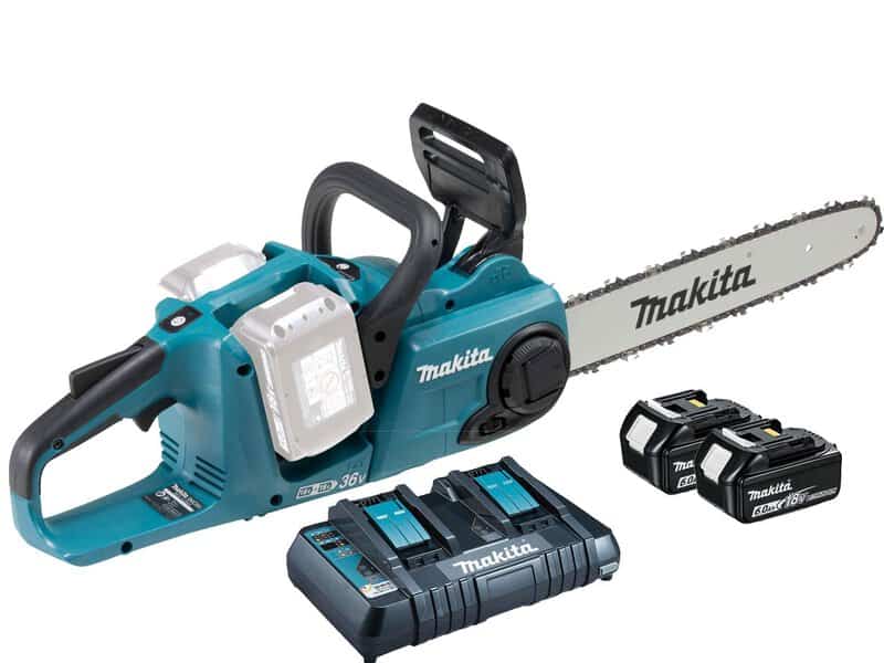 mak-duc353pg2-makita-duc353pg2-twin-18v-35cm-chainsaw-kit-01.jpg Makita DUC353PG2 Twin 18V 35cm Chainsaw Kit - Image 1