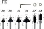 Bosch 2.607.017.470 1/4in Router Cutters - 6pc - Image 2