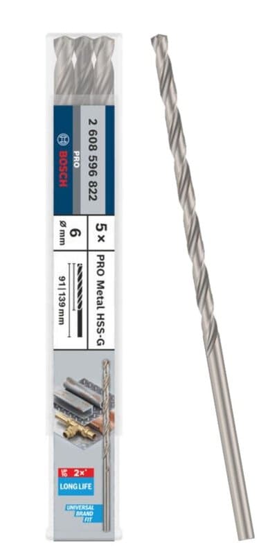 bos-2-608-596-822-bosch-2-608-596-822-6mm-hss-g-metal-drill-bit-pack-of-5-01.jpg Bosch 2.608.596.822 6mm HSS-G Metal Drill Bit - Pack of 5 - Image 1
