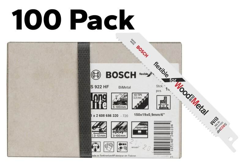 bos-2-609-256-711-bosch-s922hf-150mm-10tpi-reciprocating-saw-blades-pack-of-10-01.jpg Bosch S922HF 150mm 10TPI Reciprocating Saw Blades - Pack of 100 - Image 1