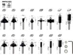 Bosch 2.607.017.473 1/4in Router Cutters Set - 15pc - Image 2