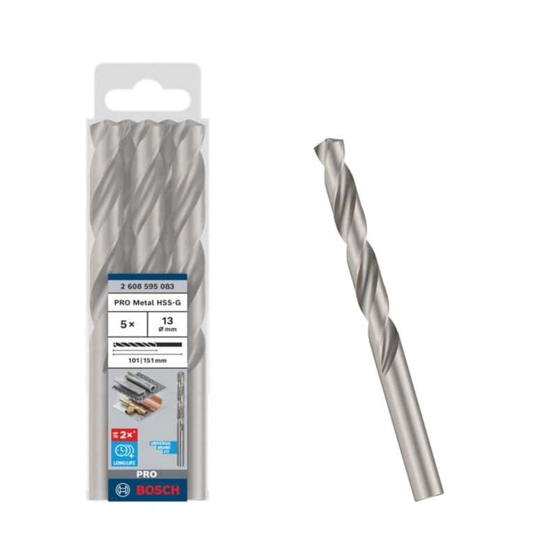 bos-2608595083-bosch-2-608-595-083-13mm-hss-g-metal-drill-bit-pack-of-5-01.jpg Bosch 2.608.595.083 13mm HSS-G Metal Drill Bit - Pack of 5 - Image 1