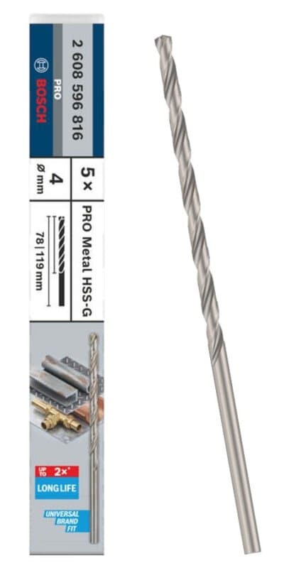 bos-2608596816-bosch-2-608-596-816-4mm-x-78mm-x-119mm-hss-g-metal-drill-bit-01.jpg Bosch 2.608.596.816 4mm x 78mm x 119mm HSS-G Metal Drill Bit - Pack of 5 - Image 1