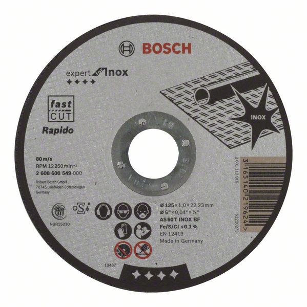 bos-2608600549-bosch-2-608-600-549-125mm-x-1mm-x-22-23mm-metal-cutting-disc-01.jpg Bosch 2.608.600.549 125mm x 1mm x 22.23mm Metal Cutting Disc - Image 1