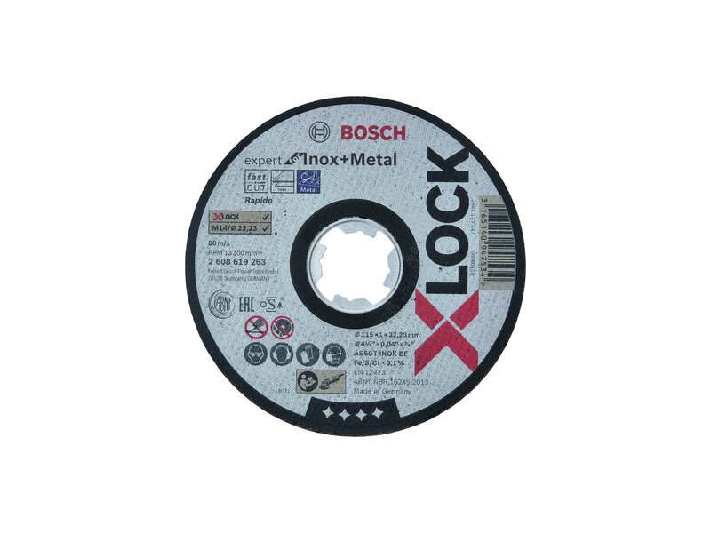 bos-2608619263-bosch-2-608-619-263-115mm-x-1mm-x-lock-inox-disc-01.jpg Bosch 2.608.619.263 115mm x 1mm X-Lock Inox Disc - Image 1