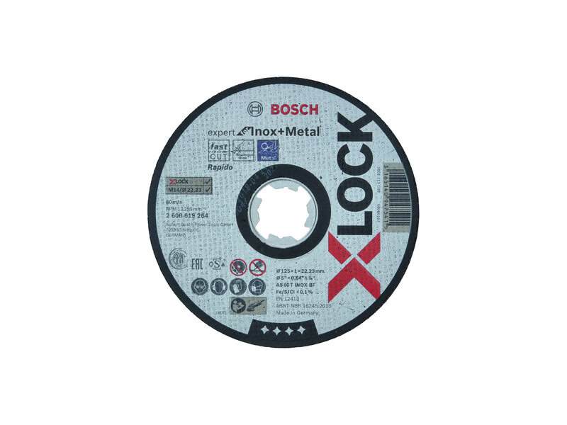 bos-2608619264-bosch-2-608-619-264-125mm-x-1mm-x-lock-inox-disc-01.jpg Bosch 2.608.619.264 125mm x 1mm X-Lock Inox Disc - Image 1