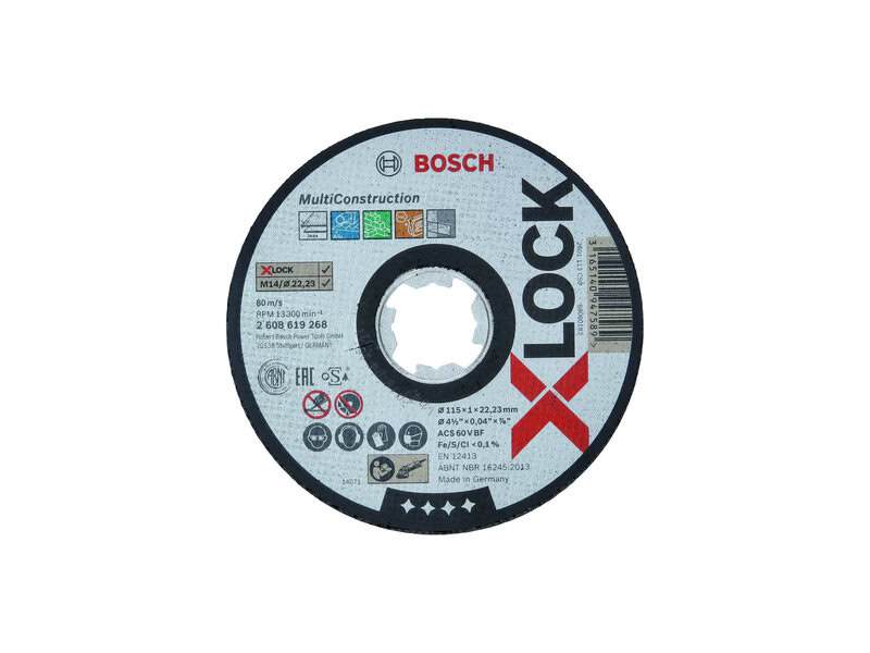 bos-2608619268-bosch-2-608-619-268-x-lock-multiconstruction-115mm-x-1mm-cut-01.jpg Bosch 2.608.619.268 X-Lock MultiConstruction 115mm x 1mm Cutting Disc - Image 1