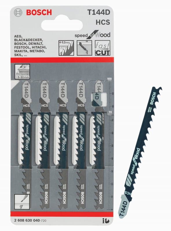 bos-2608630040-bosch-t144d-100mm-hcs-jigsaw-blades-pack-of-5-01.jpg Bosch T144D 100mm HCS Jigsaw Blades - Pack of 5 - Image 1