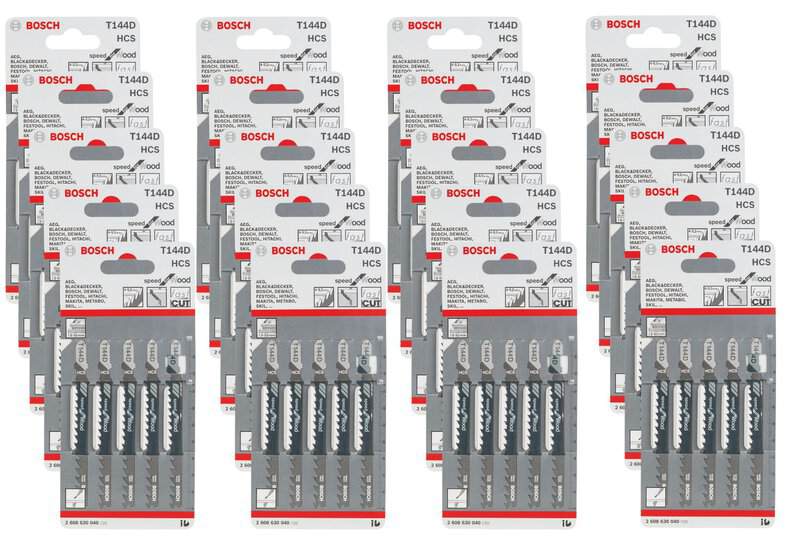 bos-2608630040-x20-bosch-t144d-100mm-hcs-wood-blades-pack-of-100-01.jpg Bosch T144D 100mm HCS Wood Blades - Pack of 100 - Image 1