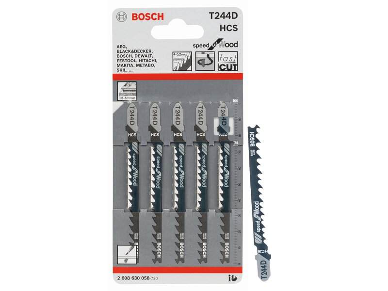 bos-2608630058-bosch-t244d-100mm-hcs-wood-jigsaw-blades-pack-of-5-01.jpg Bosch T244D 100mm HCS Wood Jigsaw Blades - Pack of 5 - Image 1