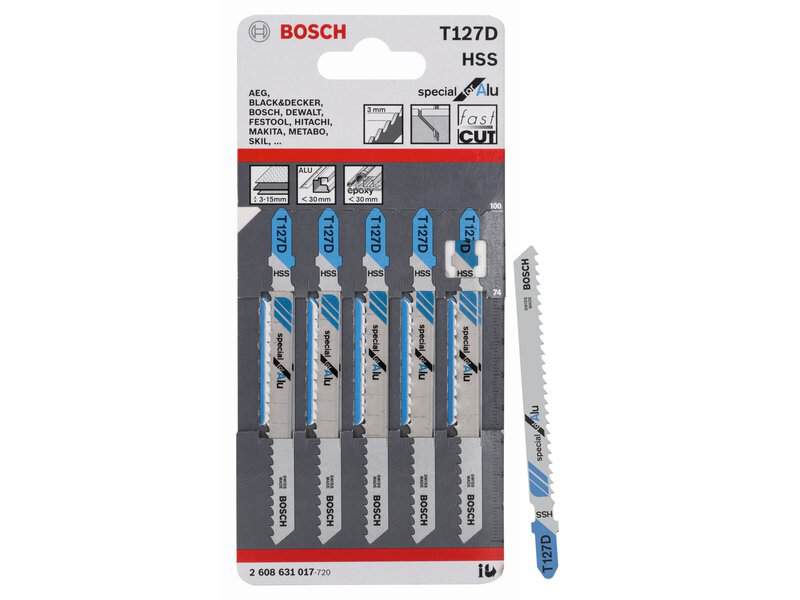 bos-2608631017-bosch-t127d-100mm-hss-jigsaw-blades-pack-of-5-01.jpg Bosch T127D 100mm HSS Jigsaw Blades - Pack of 5 - Image 1