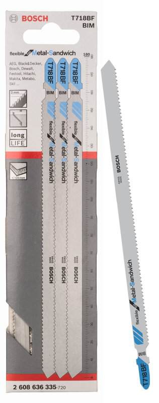 bos-2608636335-bosch-t718bf-180mm-bim-jigsaw-blades-pack-of-3-01.jpg Bosch T718BF 180mm BIM Jigsaw Blades - Pack of 3 - Image 1
