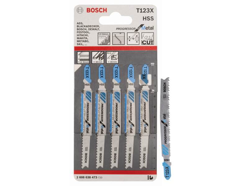 bos-2608638473-bosch-t123xf-100mm-metal-jigsaw-blades-pack-of-5-01.jpg Bosch T123XF 100mm Metal Jigsaw Blades - Pack of 5 - Image 1