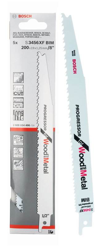 bos-2608654406-bosch-s3456xf-200mm-6-12tpi-wood-and-metal-reciprocating-saw-01.jpg Bosch S3456XF 200mm 6-12TPI Wood and Metal Reciprocating Saw Blades - Pack of 5 - Image 1