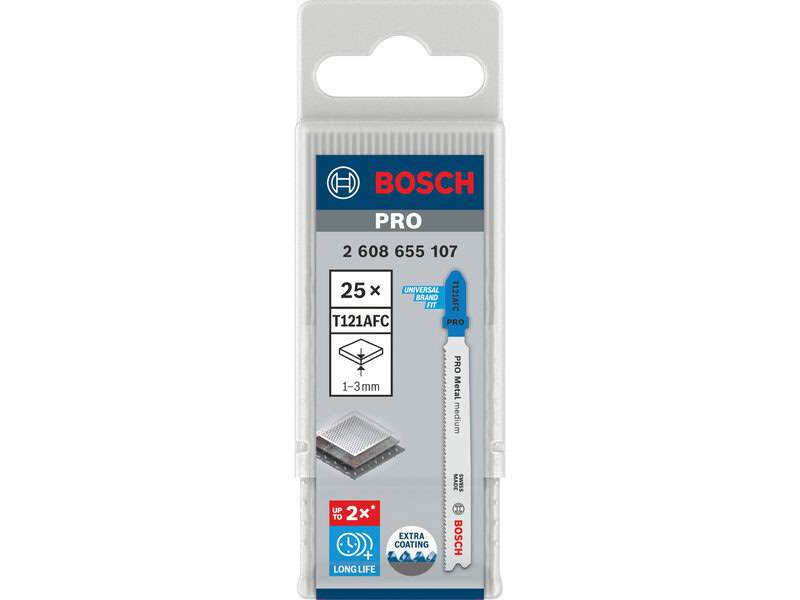 bos-2608655107-bosch-t121afc-92mm-metal-jigsaw-blades-pack-of-25-01.jpg Bosch T121AFC 92mm Metal Jigsaw Blades - Pack of 25 - Image 1