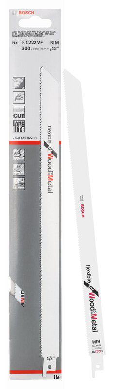bos-2608656022-bosch-s1222vf-300mm-reciprocating-saw-blades-pack-of-5-01.jpg Bosch S1222VF 300mm Reciprocating Saw Blades - Pack of 5 - Image 1