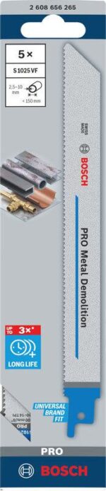Bosch S1025VF 200mm 10-14TPI Reciprocating Saw Blades - Pack of 5 - Image 7