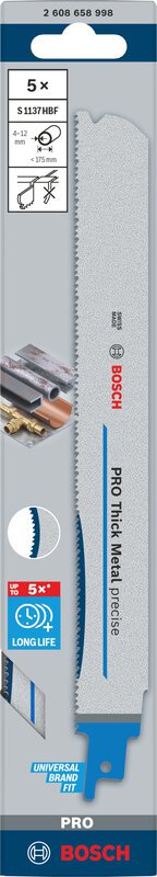 bos-2608658998-bosch-s1137hbf-225mm-reciprocating-saw-blades-pack-of-5-01.jpg Bosch S1137HBF 225mm Reciprocating Saw Blades - Pack of 5 - Image 1