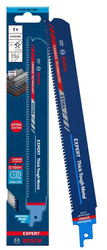 bos-2608900370-bosch-s1155chc-225mm-8tpi-reciprocating-saw-blades-pack-of-1-01.jpg Bosch S1155CHC 225mm 8TPI Reciprocating Saw Blades - Pack of 10 - Image 1