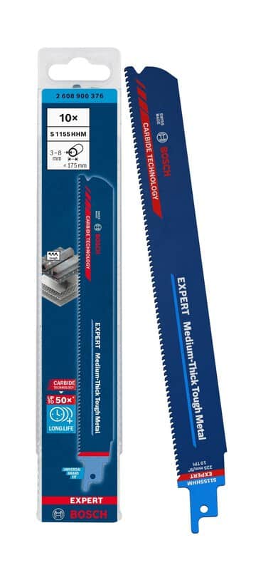 bos-2608900376-bosch-s1155hhm-225mm-10tpi-reciprocating-saw-blades-pack-of-01.jpg Bosch S1155HHM 225mm 10TPI Reciprocating Saw Blades - Pack of 10 - Image 1