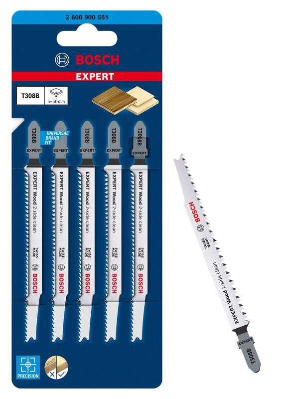 bos-2608900551-bosch-t308b-117mm-hcs-jigsaw-blades-pack-of-5-01.jpg Bosch T308B 117mm HCS Jigsaw Blades - Pack of 5 - Image 1
