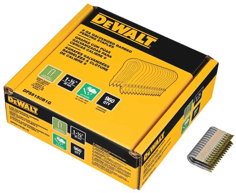 dew-dfs9150b1g-qz-dewalt-dfs9150b1g-qz-40mm-galvanised-fencing-staples-pack-of-01.jpg DeWalt DFS9150B1G-QZ 40mm Galvanised Fencing Staples - Pack of 960 - Image 1
