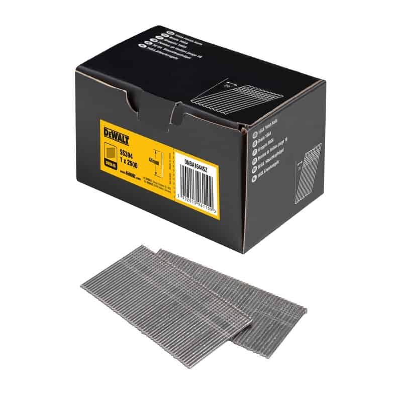 dew-dnba1644sz-dewalt-dnba1644sz-44mm-16g-angled-finish-nails-pack-of-2500-01.jpg DeWalt DNBA1644SZ 44mm 16g Angled Finish Nails - Pack of 2500 - Image 1