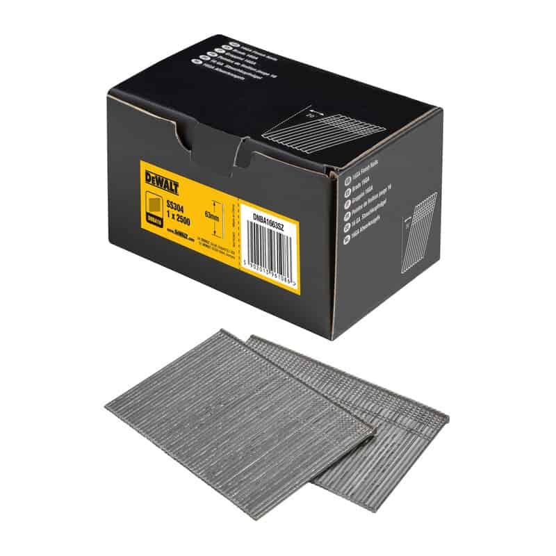 dew-dnba1663sz-dewalt-dnba1663sz-63mm-16g-angled-finish-nails-pack-of-2500-01.jpg DeWalt DNBA1663SZ 63mm 16g Angled Finish Nails - Pack of 2500 - Image 1