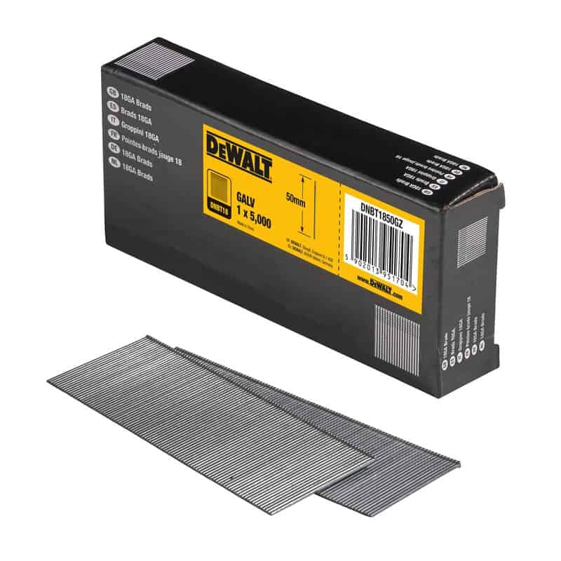 dew-dnbt1850gz-dewalt-dnbt1850gz-50mm-18g-brad-nails-pack-of-5000-01.jpg DeWalt DNBT1850GZ 50mm 18g Brad Nails - Pack of 5000 - Image 1