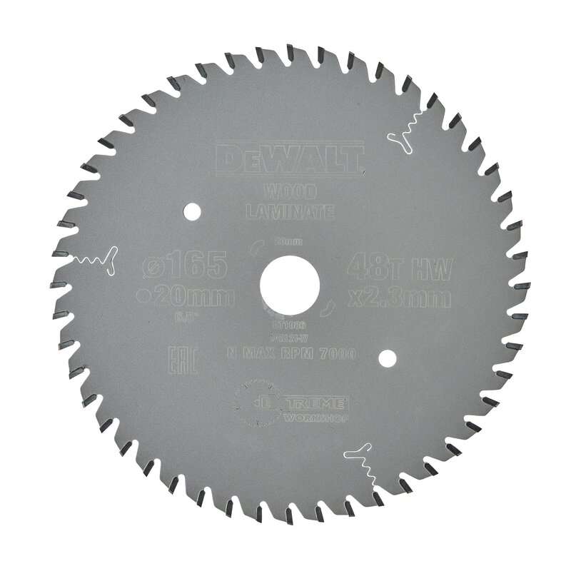 dew-dt1086-qz-dewalt-dt1086-165mm-x-20mm-48t-laminate-saw-blade-01.jpg DeWalt DT1086 165mm x 20mm 48T Laminate Saw Blade - Image 1