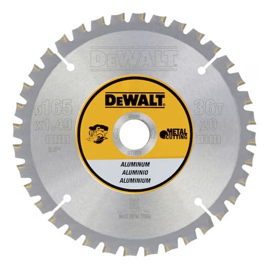 dew-dt1911-qz-dewalt-dt1911-165mm-x-20mm-36t-aluminium-blade-01.jpg DeWalt DT1911 165mm x 20mm 36T Aluminium Blade - Image 1