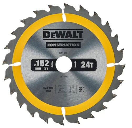 dew-dt1930-qz-dewalt-dt1930-qz-152mm-x-20mm-x-24t-construction-saw-blade-01.jpg DeWalt DT1930-QZ 152mm x 20mm x 24T Construction Saw Blade - Image 1