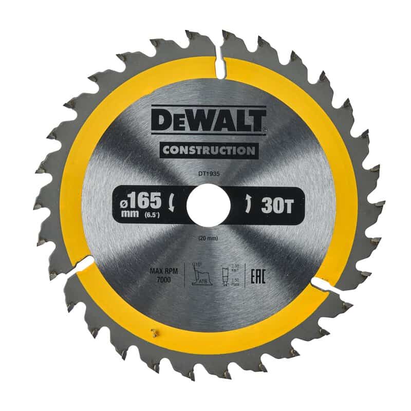 dew-dt1935-qz-dewalt-dt1935-qz-165mm-x-20mm-x-30t-circular-saw-blade-01.jpg DeWalt DT1935-QZ 165mm x 20mm x 30T Circular Saw Blade - Image 1