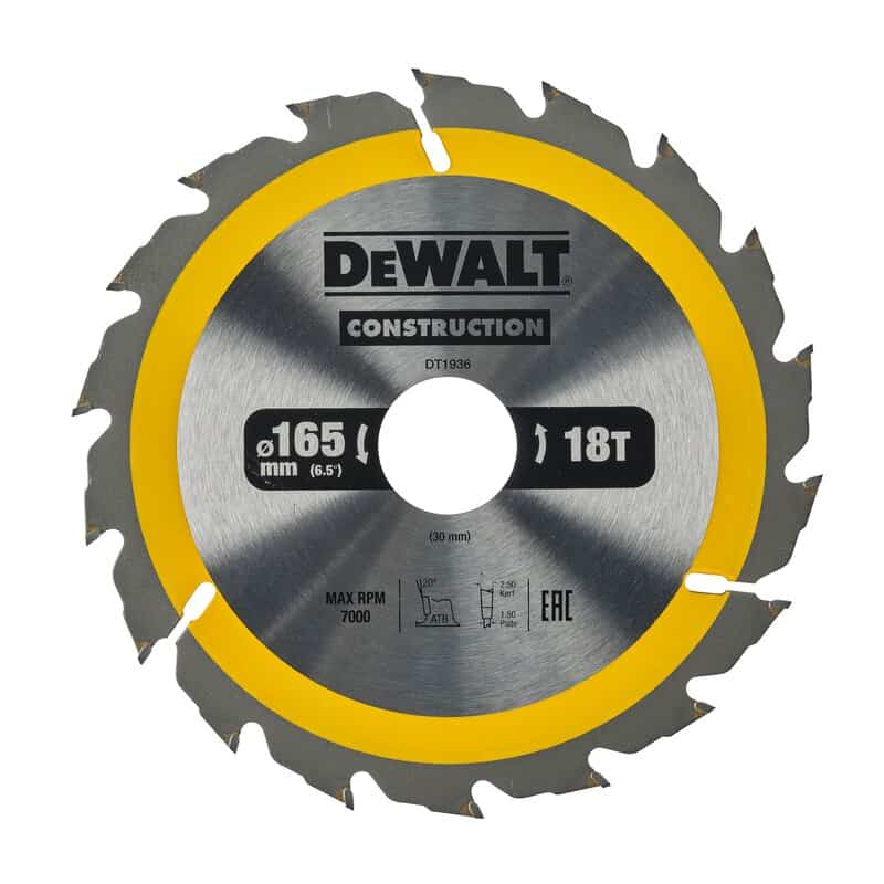 dew-dt1936-qz-dewalt-dt1936-qz-165mm-x-30mm-x-18t-circular-saw-blade-01.jpg DeWalt DT1936-QZ 165mm x 30mm x 18T Circular Saw Blade - Image 1