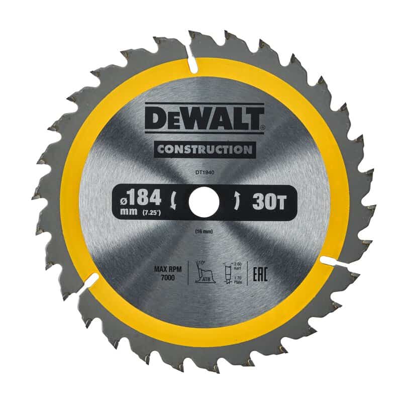 dew-dt1940-qz-dewalt-dt1940-qz-184mm-x-16mm-30t-construction-saw-blade-01.jpg DeWalt DT1940-QZ 184mm x 16mm 30T Construction Saw Blade - Image 1