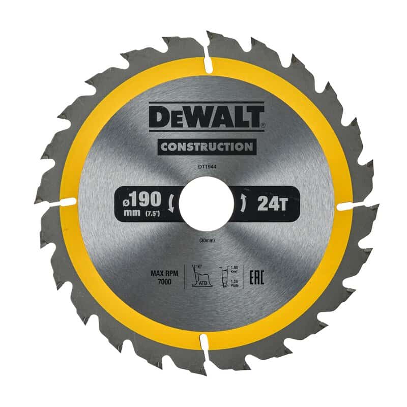 dew-dt1944-qz-dewalt-dt1944-qz-190mm-x-30mm-x-24t-circular-saw-blade-01.jpg DeWalt DT1944-QZ 190mm x 30mm x 24T Circular Saw Blade - Image 1