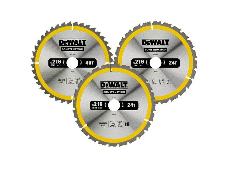 dew-dt1962-qz-dewalt-dt1962-qz-216mm-x-30mm-mitre-saw-blades-pack-of-3-01.jpg DeWalt DT1962-QZ 216mm x 30mm Mitre Saw Blades - Pack of 3 - Image 1