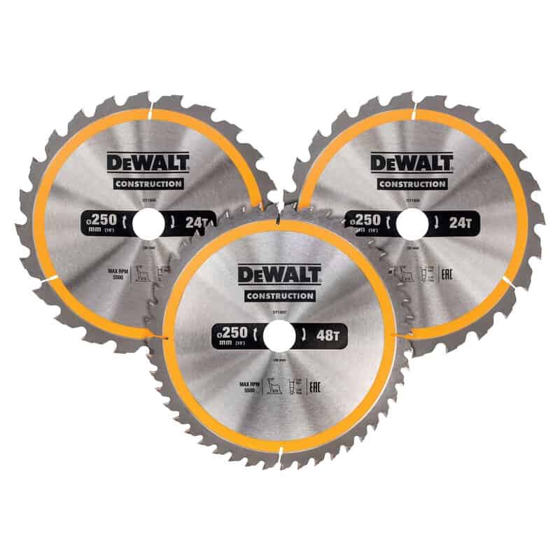 dew-dt1963-qz-dewalt-dt1963-qz-250mm-x-30mm-mitre-saw-blade-pack-of-3-01.jpg DeWalt DT1963-QZ 250mm x 30mm Mitre Saw Blade Pack of 3 - Image 1