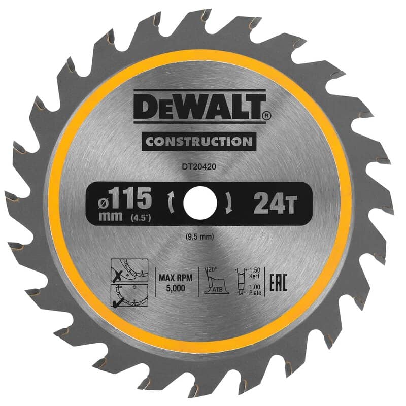 dew-dt20420-qz-dewalt-dt20420-qz-115mm-x-9-5mm-24t-tct-circular-saw-blade-01.jpg DeWalt DT20420-QZ 115mm x 9.5mm 24T TCT Circular Saw Blade - Image 1