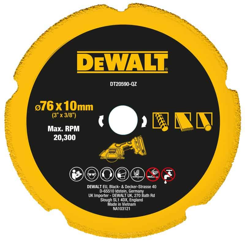 dew-dt20590-qz-dewalt-dt20590-qz-76mm-x-10mm-multi-material-cutting-blade-01.jpg DeWalt DT20590-QZ 76mm x 10mm Multi Material Cutting Blade - Image 1
