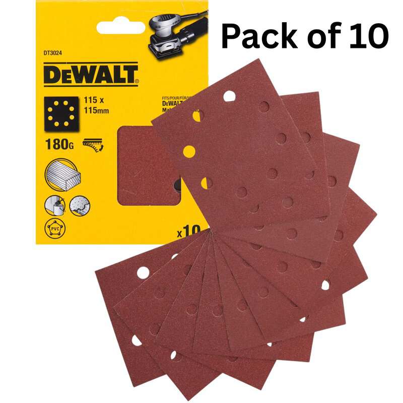 dew-dt3024-qz-dewalt-dt3024-qz-115mm-x-115mm-180-grit-quarter-sanding-shee-01.jpg DeWalt DT3024-QZ 115mm x 115mm 180 Grit Quarter Sanding Sheets - Pack of 10 - Image 1