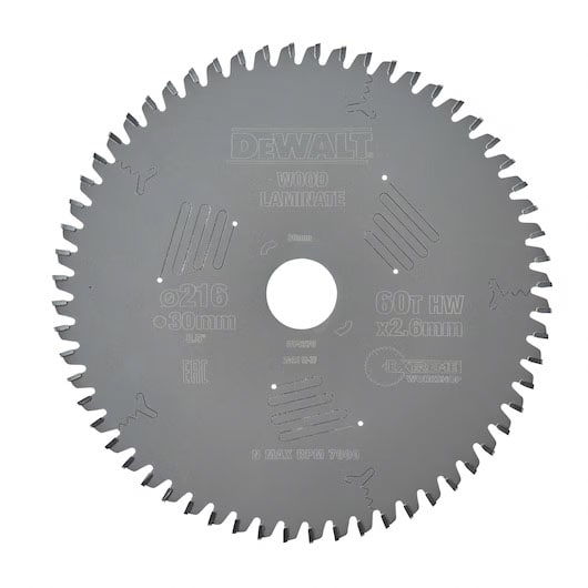 dew-dt4370-qz-dewalt-dt4370-216mm-x-30mm-60t-wood-saw-blade-01.jpg DeWalt DT4370 216mm x 30mm 60T Wood Saw Blade - Image 1