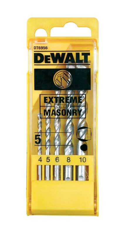 dew-dt6956-qz-dewalt-dt6956-qz-masonry-drill-bit-set-4-10mm-5pc-01.jpg DeWalt DT6956-QZ Masonry Drill Bit Set 4-10mm - 5pc - Image 1