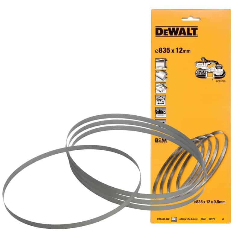 dew-dt8461-qz-dewalt-dt8461-qz-835mm-x-12mm-x-18tpi-bandsaw-blades-pack-of-01.jpg DeWalt DT8461-QZ 835mm x 12mm x 18TPI Bandsaw Blades - Pack of 4 - Image 1