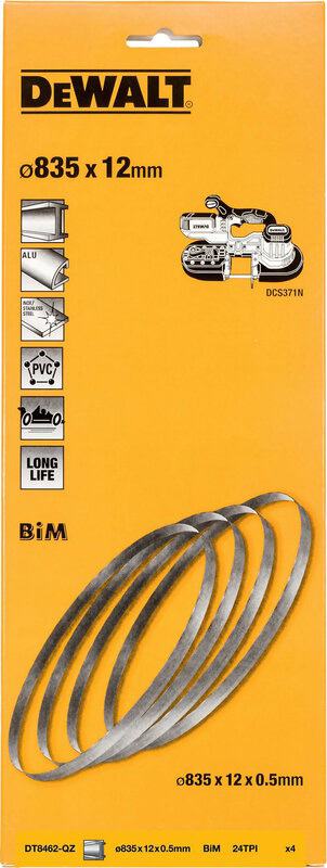 dew-dt8462-qz-dewalt-dt8462-835mm-x-12mm-24-tpi-bandsaw-blades-pack-of-4-01.jpg DeWalt DT8462 835mm x 12mm 24 TPI Bandsaw Blades - Pack of 4 - Image 1