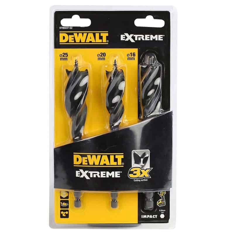 dew-dt90237-qz-dewalt-dt90237-qz-tri-flute-wood-bit-set-16-25mm-3pc-01.jpg DeWalt DT90237-QZ Tri Flute Wood Bit Set 16-25mm - 3pc - Image 1