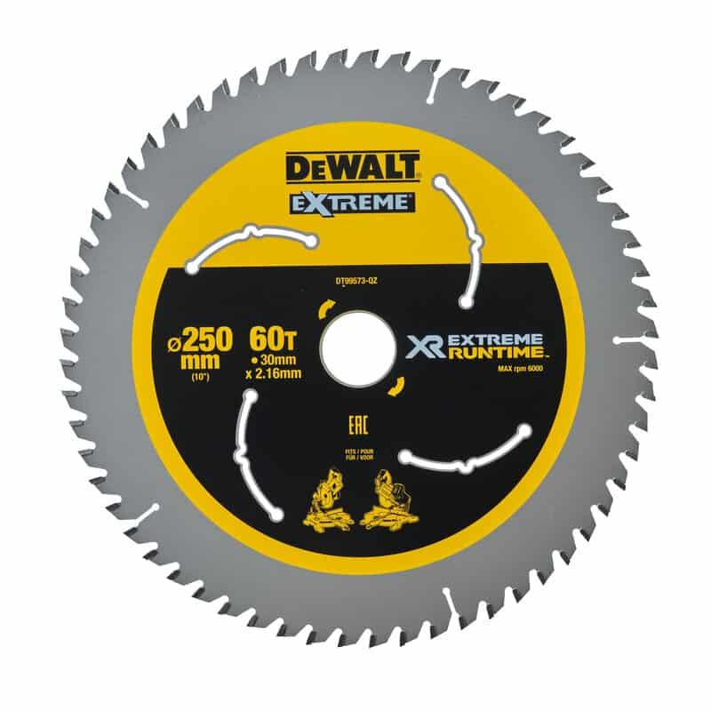 dew-dt99573-qz-dewalt-dt99573-qz-250mm-x-30mm-x-60t-mitre-saw-blade-01.jpg DeWalt DT99573-QZ 250mm x 30mm x 60T Mitre Saw Blade - Image 1